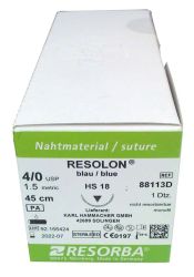 RESORBA® RESOLON® Nahtmaterial HS18 4/0 45cm 12er (Karl Hammacher)