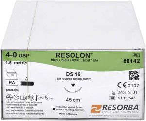 RESORBA® RESOLON® Nahtmaterial DS 16 4/0 45 cm 36er (Karl Hammacher)
